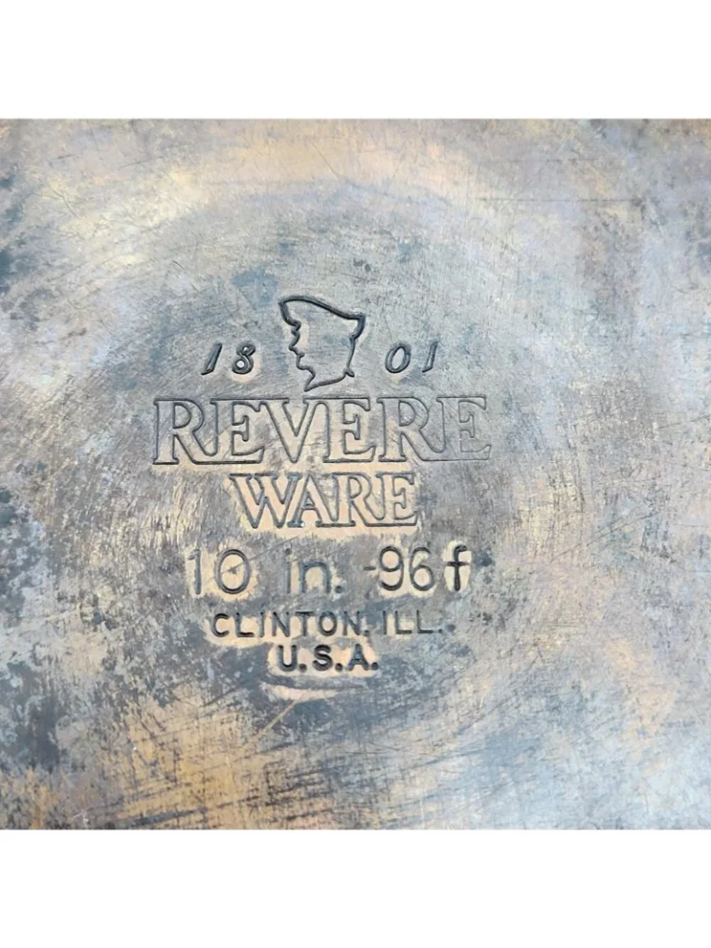 Vintage Revere Ware Skillet Frying Pan 10 Inch Copper Bottom No Lid